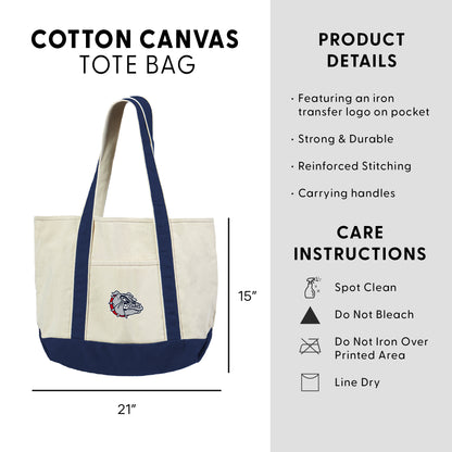 Gonzaga Bulldogs Logo Canvas Tote Dimensions