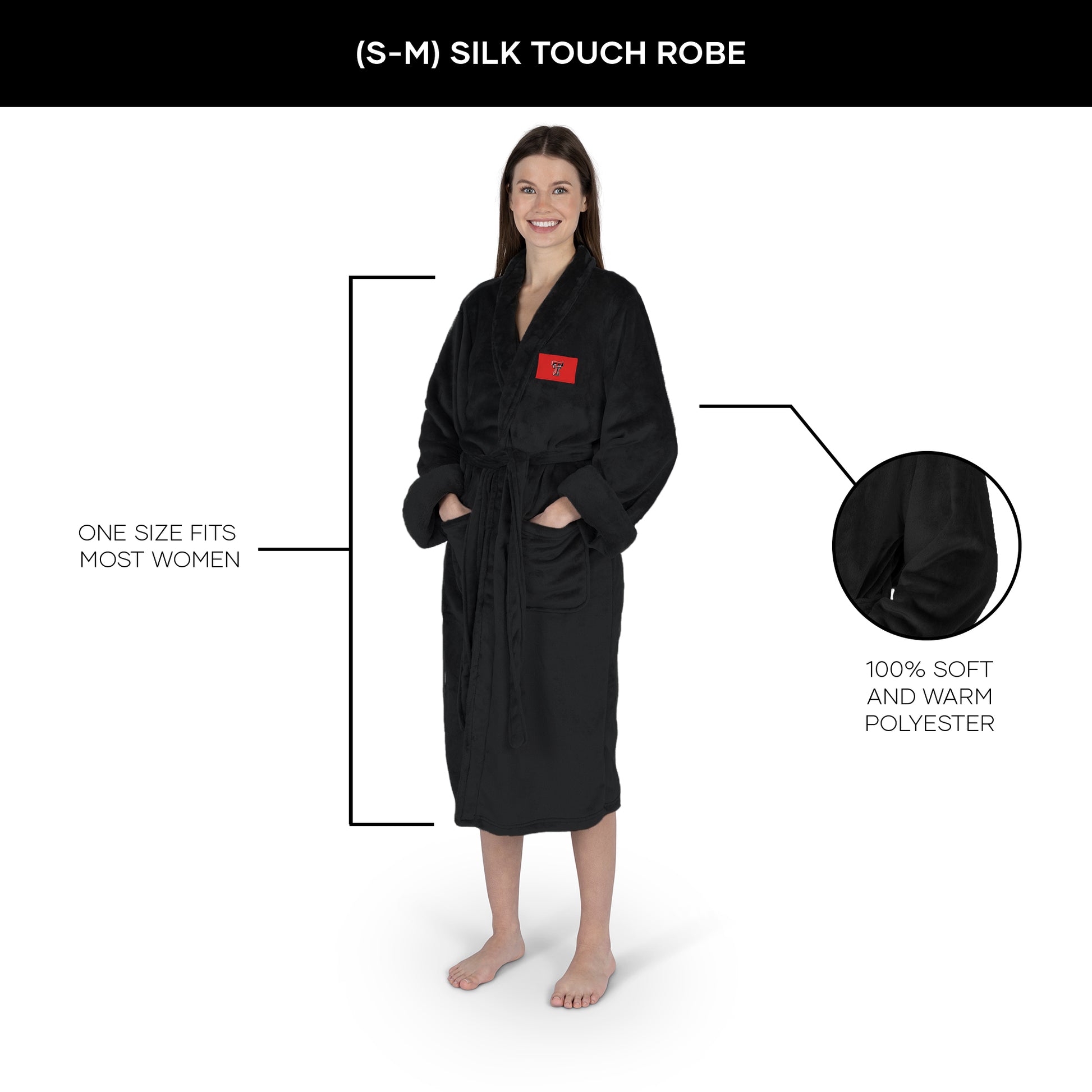Texas Tech Red Raiders Womens SHERPA bathrobe dimensions