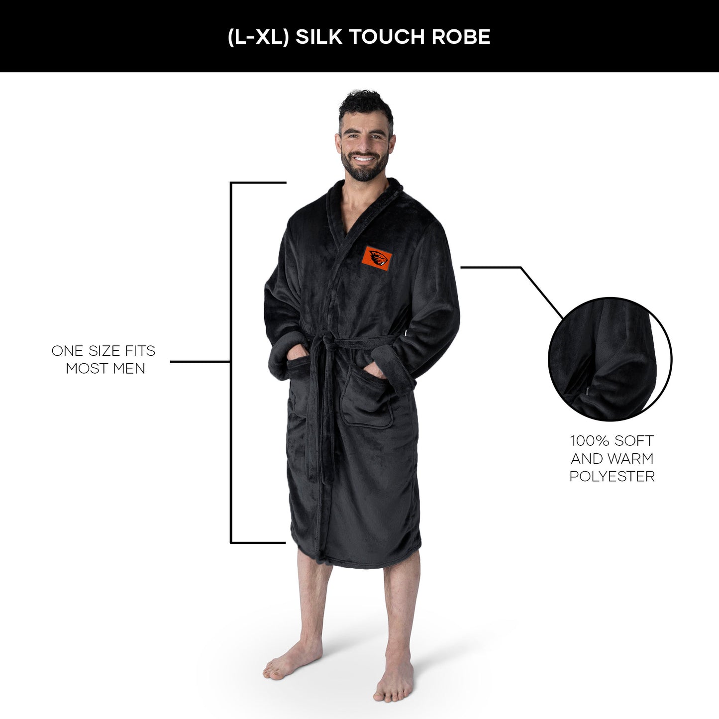 Oregon State Beavers silk touch team color bathrobe dimensions