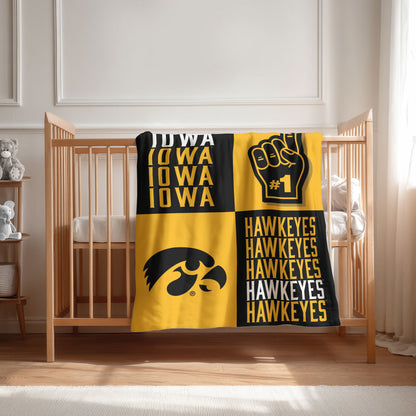 Iowa Hawkeyes Swaddle Blanket Lifestyle