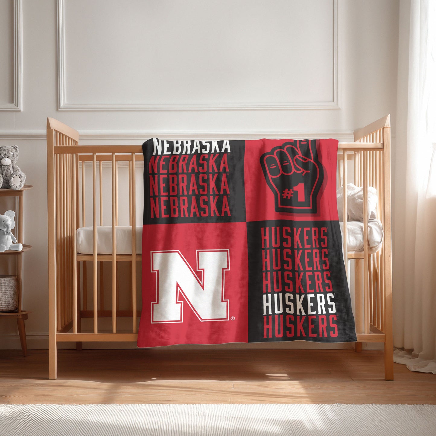 Nebraska Cornhuskers Swaddle Blanket Lifestyle
