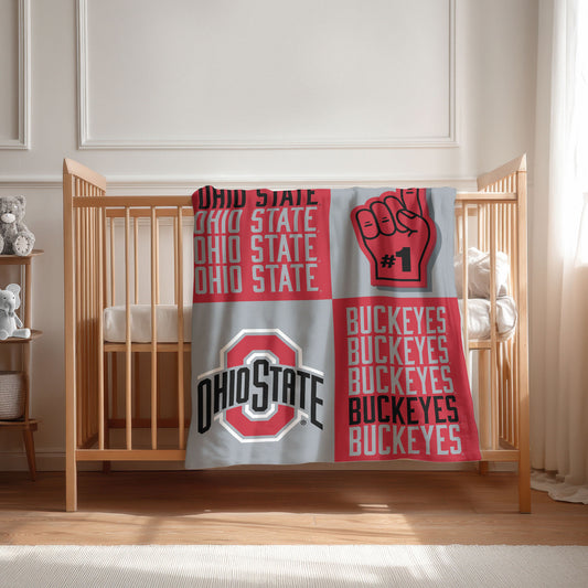 Ohio State Buckeyes Swaddle Blanket Lifestyle