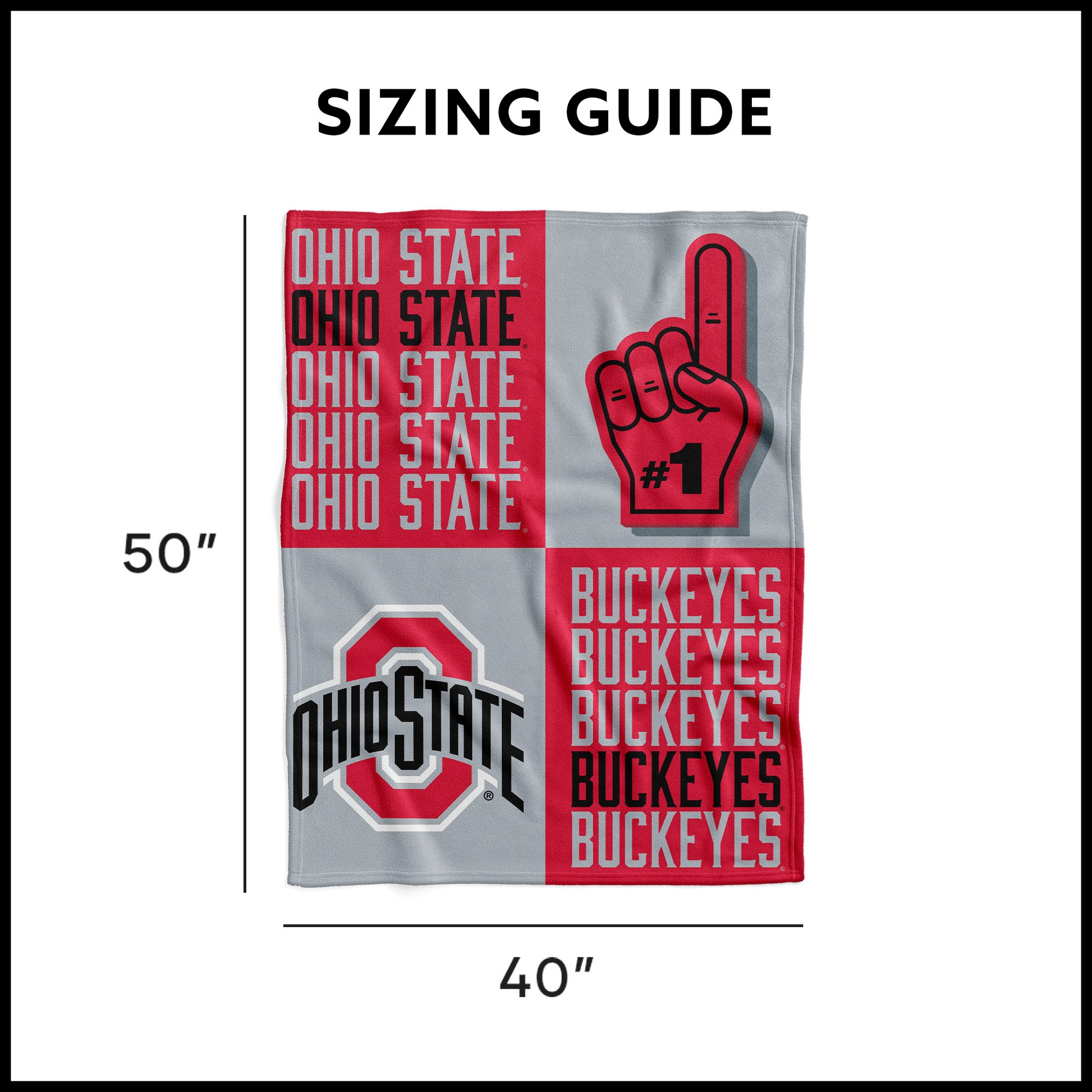 Ohio State Buckeyes Swaddle Blanket Dimensions