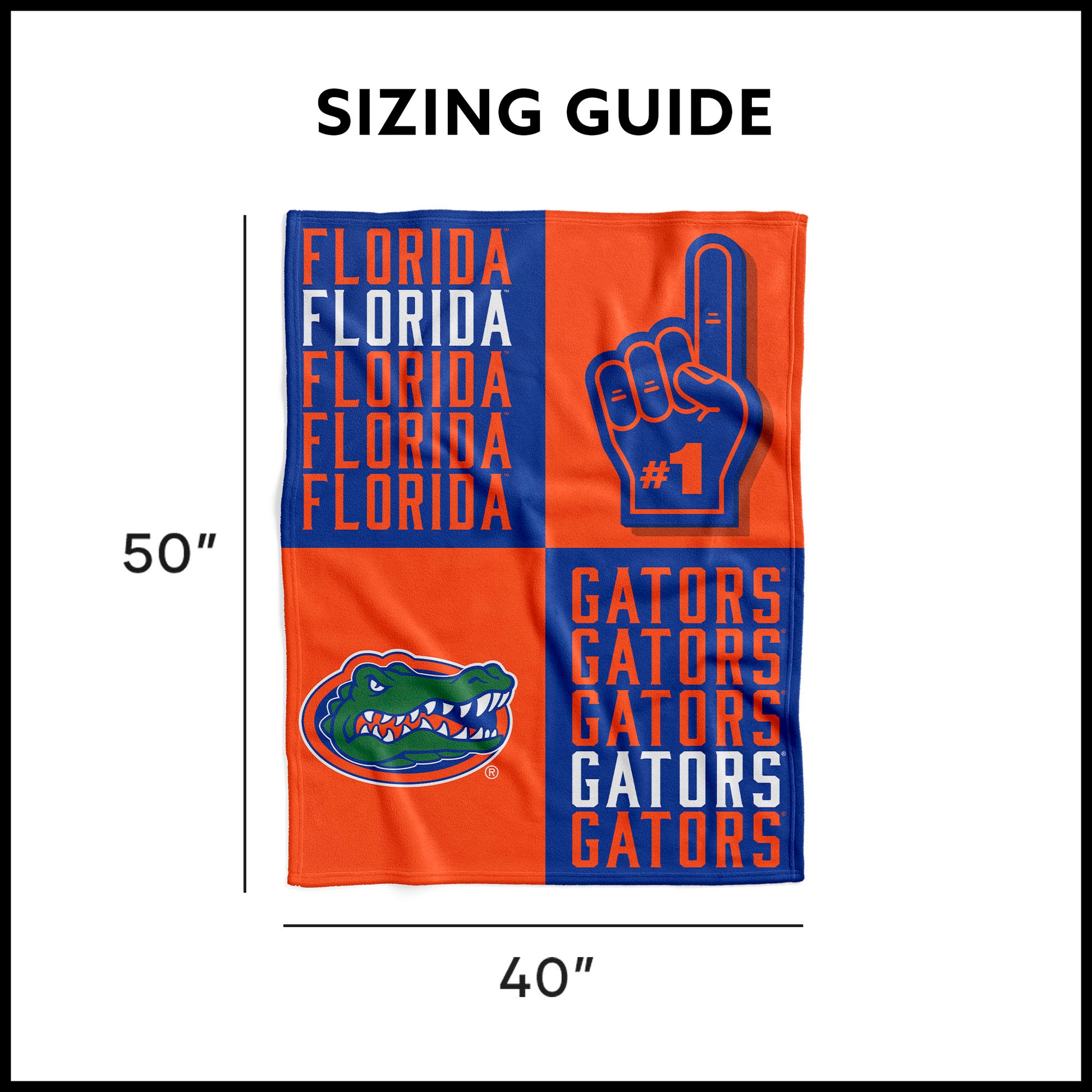 Florida Gators Swaddle Blanket Dimensions