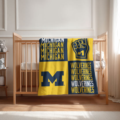 Michigan Wolverines Swaddle Blanket Lifestyle