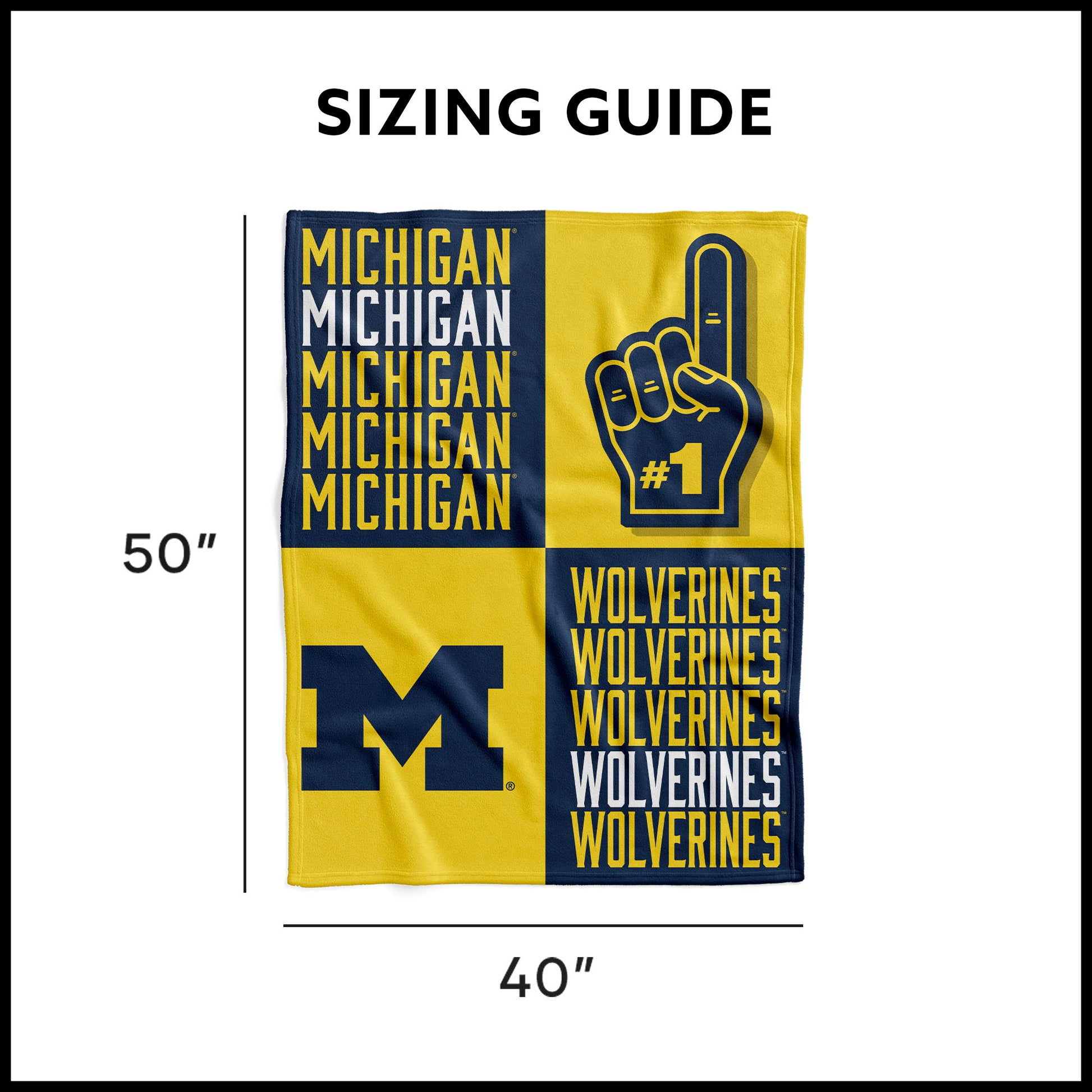 Michigan Wolverines Swaddle Blanket Dimensions
