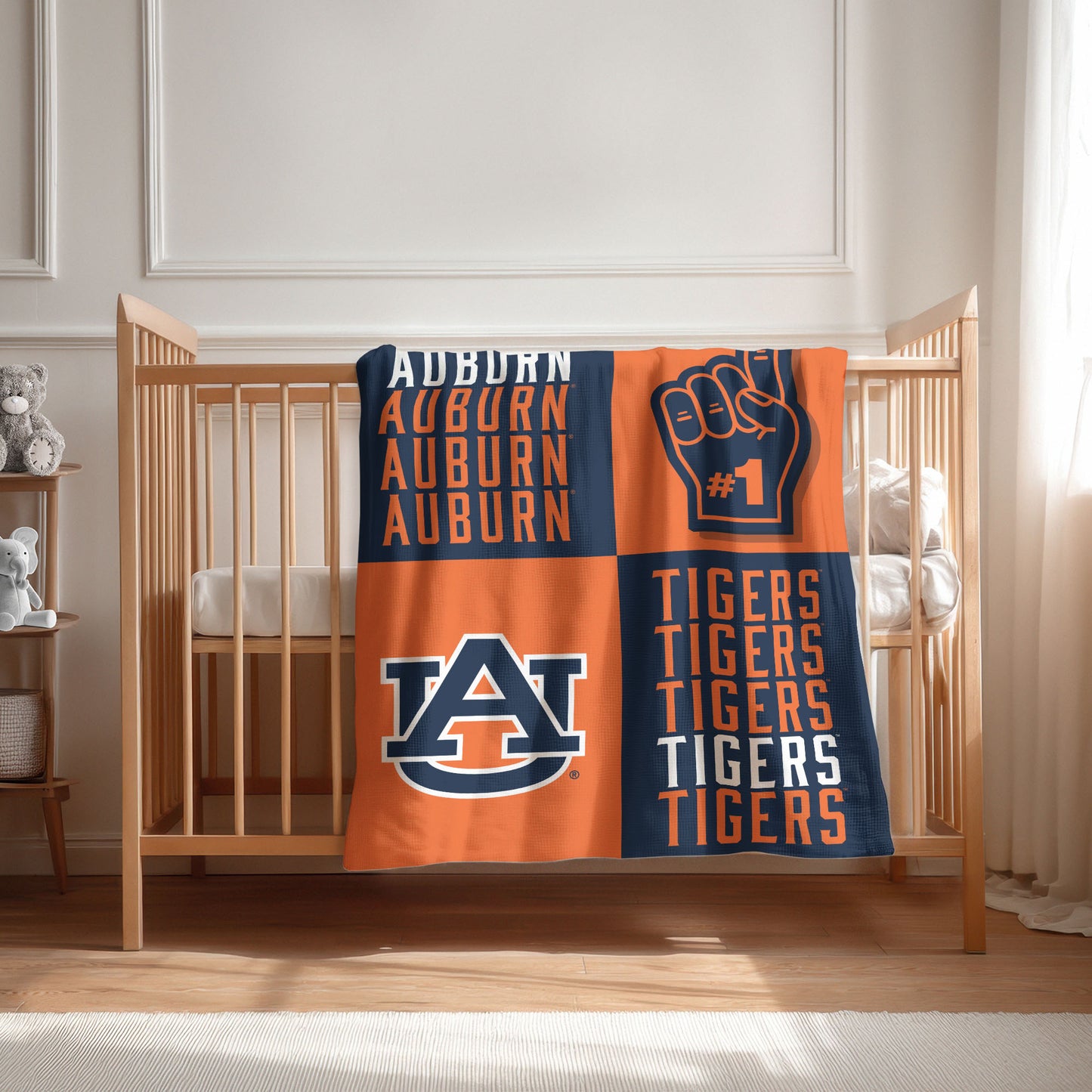 Auburn Tigers Swaddle Blanket Lifestyle