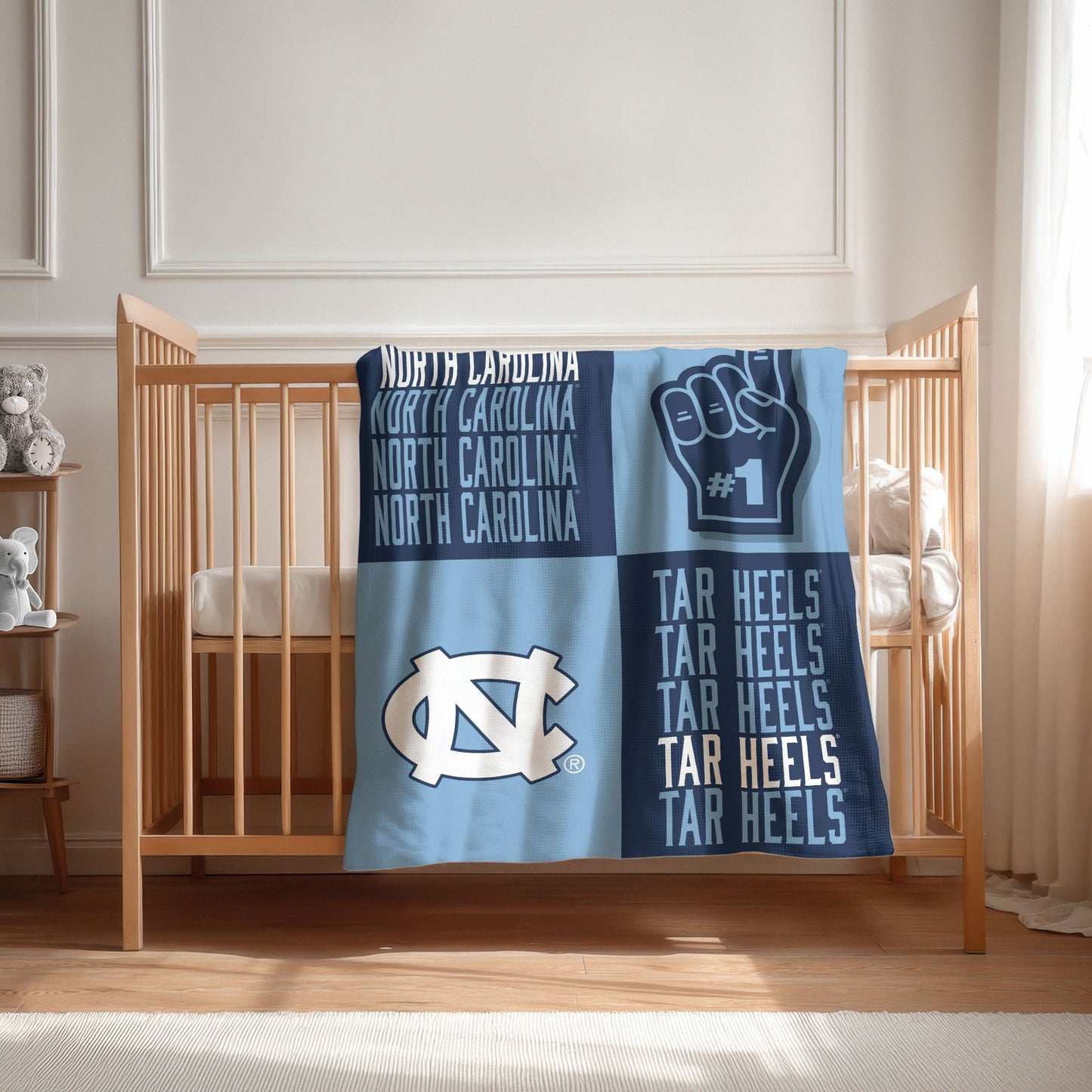 North Carolina Tar Heels Swaddle Blanket Lifestyle