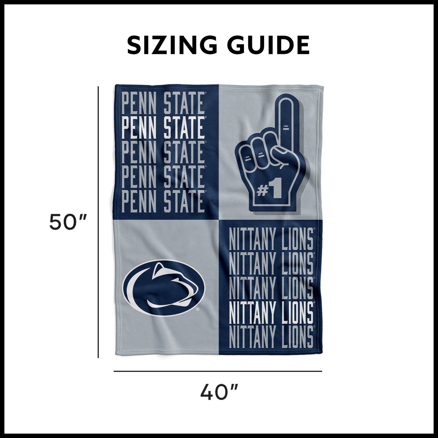 Penn State Nittany Lions Swaddle Blanket Dimensions