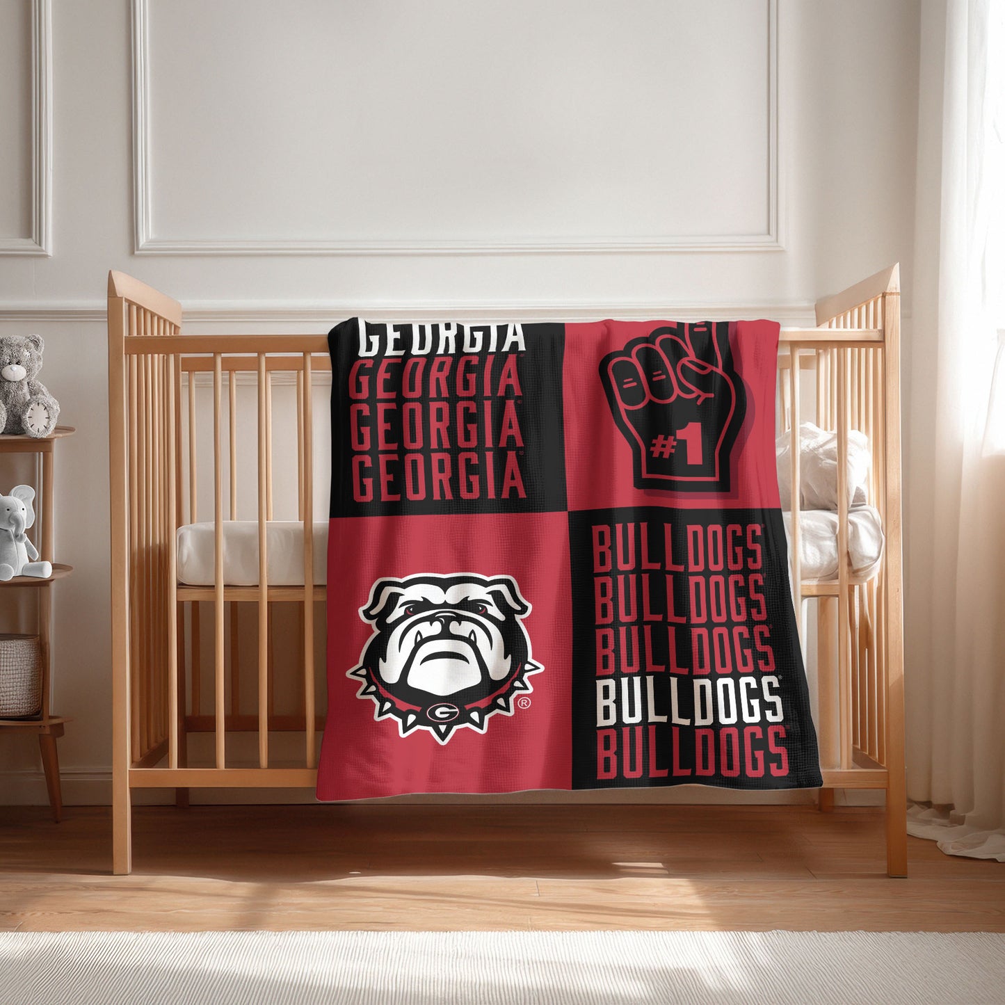 Georgia Bulldogs Swaddle Blanket Lifestyle