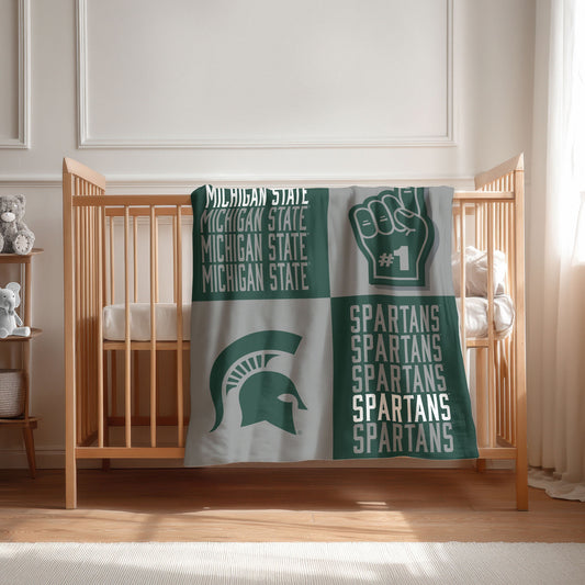 Michigan State Spartans Swaddle Blanket Lifestyle