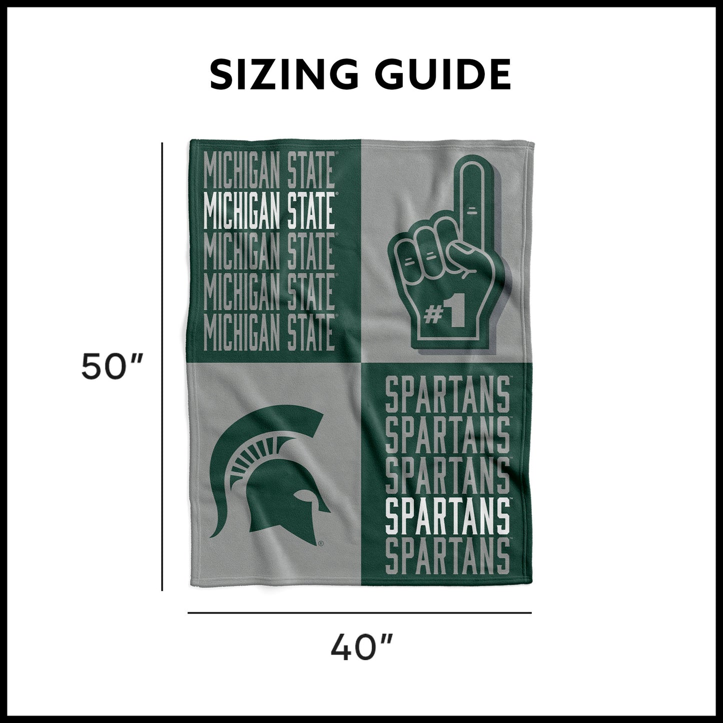 Michigan State Spartans Swaddle Blanket Dimensions