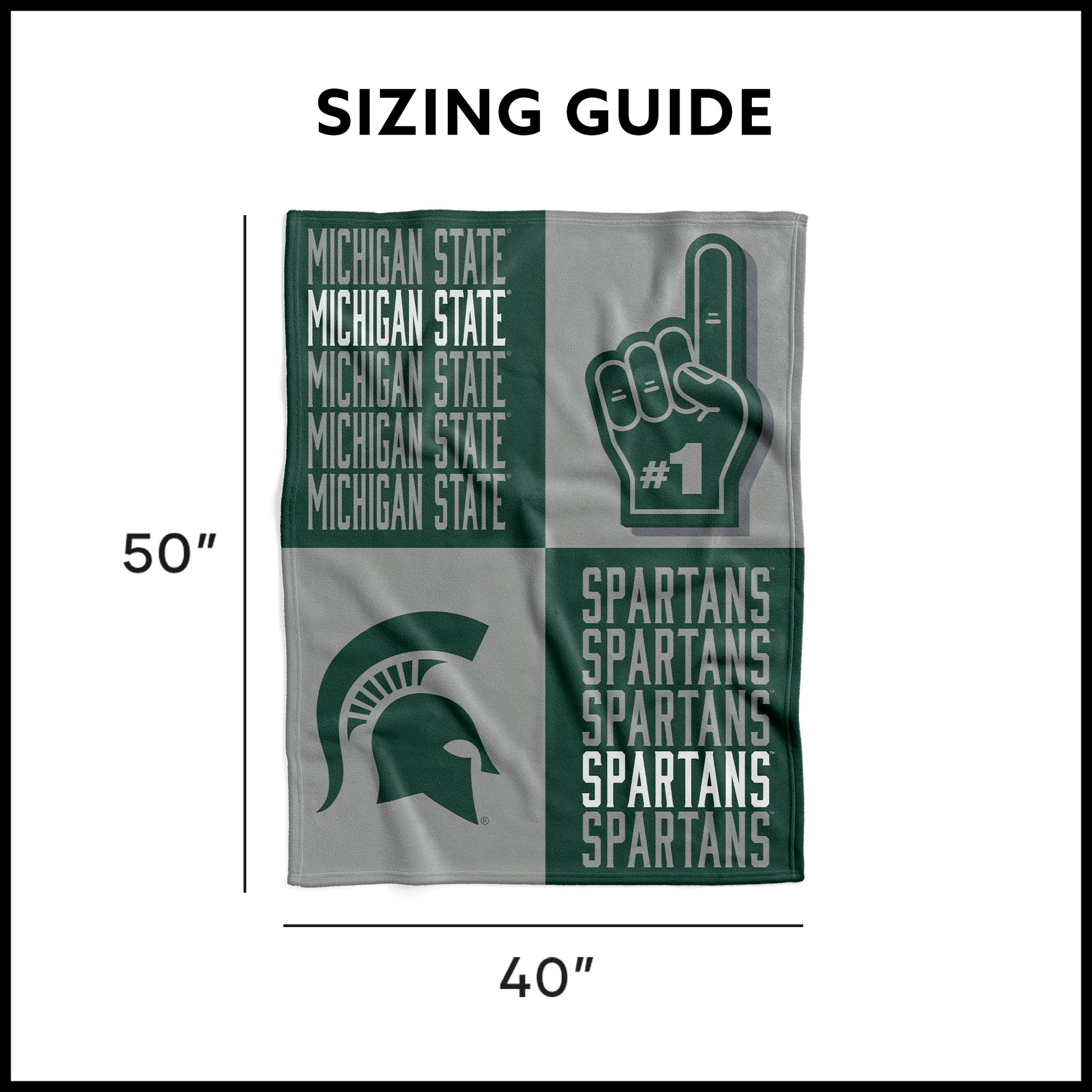 Michigan State Spartans Swaddle Blanket Dimensions