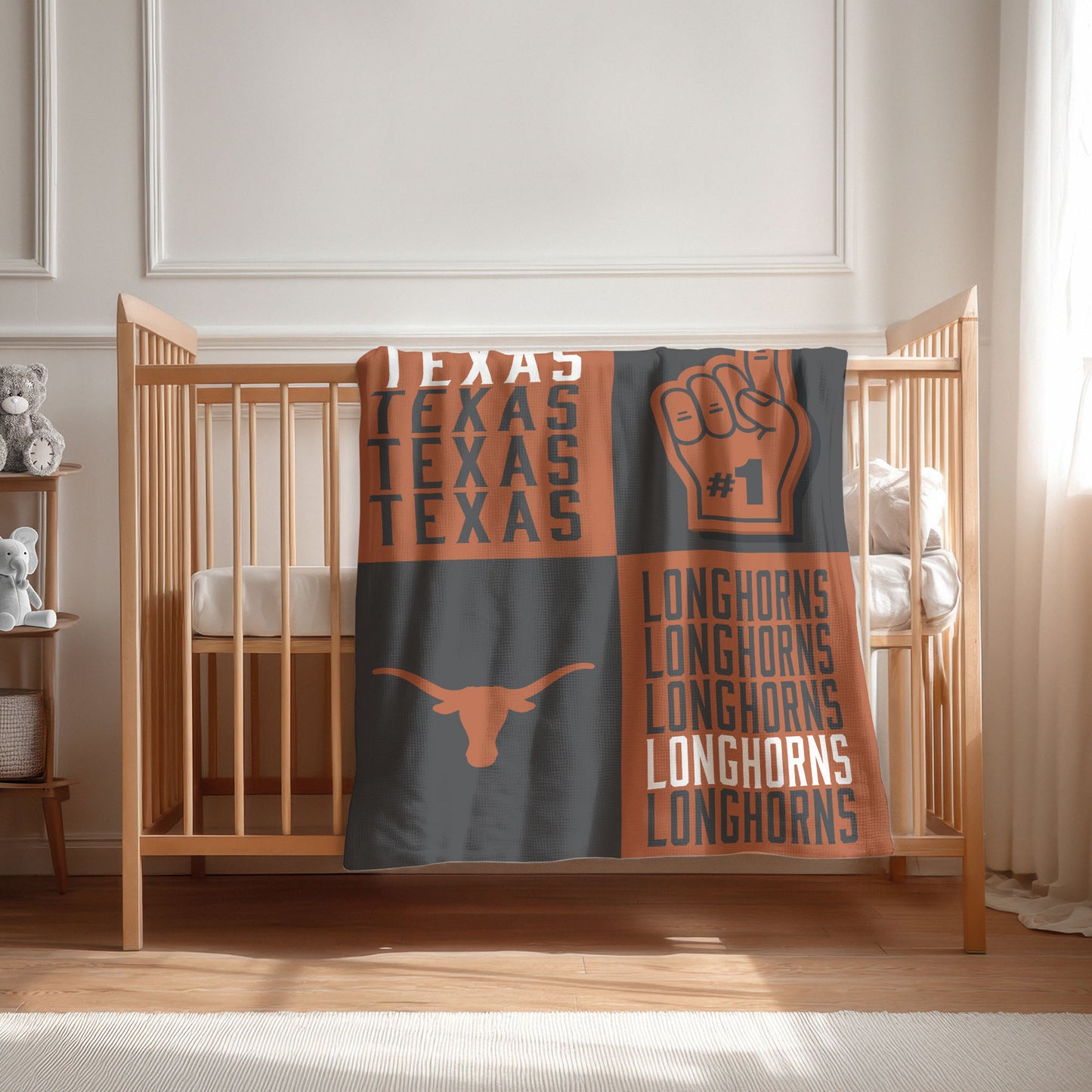 Texas Longhorns Swaddle Blanket Lifestyle