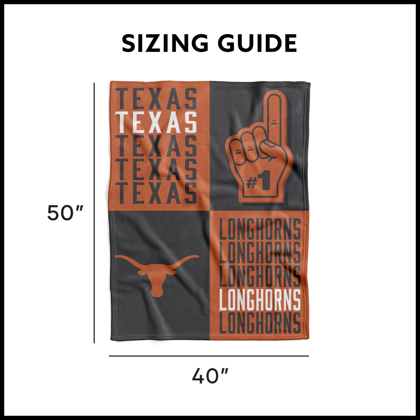 Texas Longhorns Swaddle Blanket Dimensions