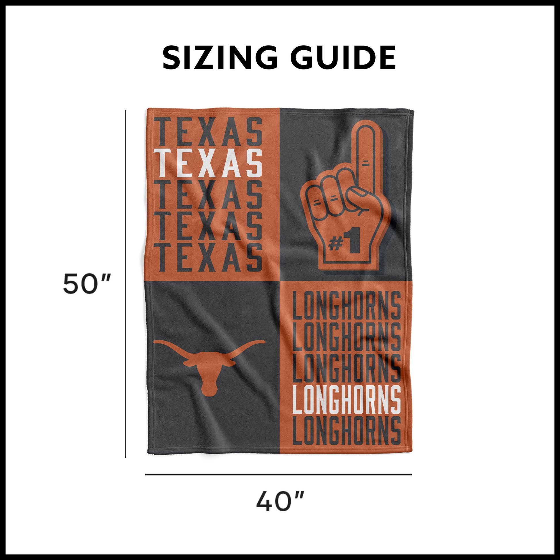 Texas Longhorns Swaddle Blanket Dimensions