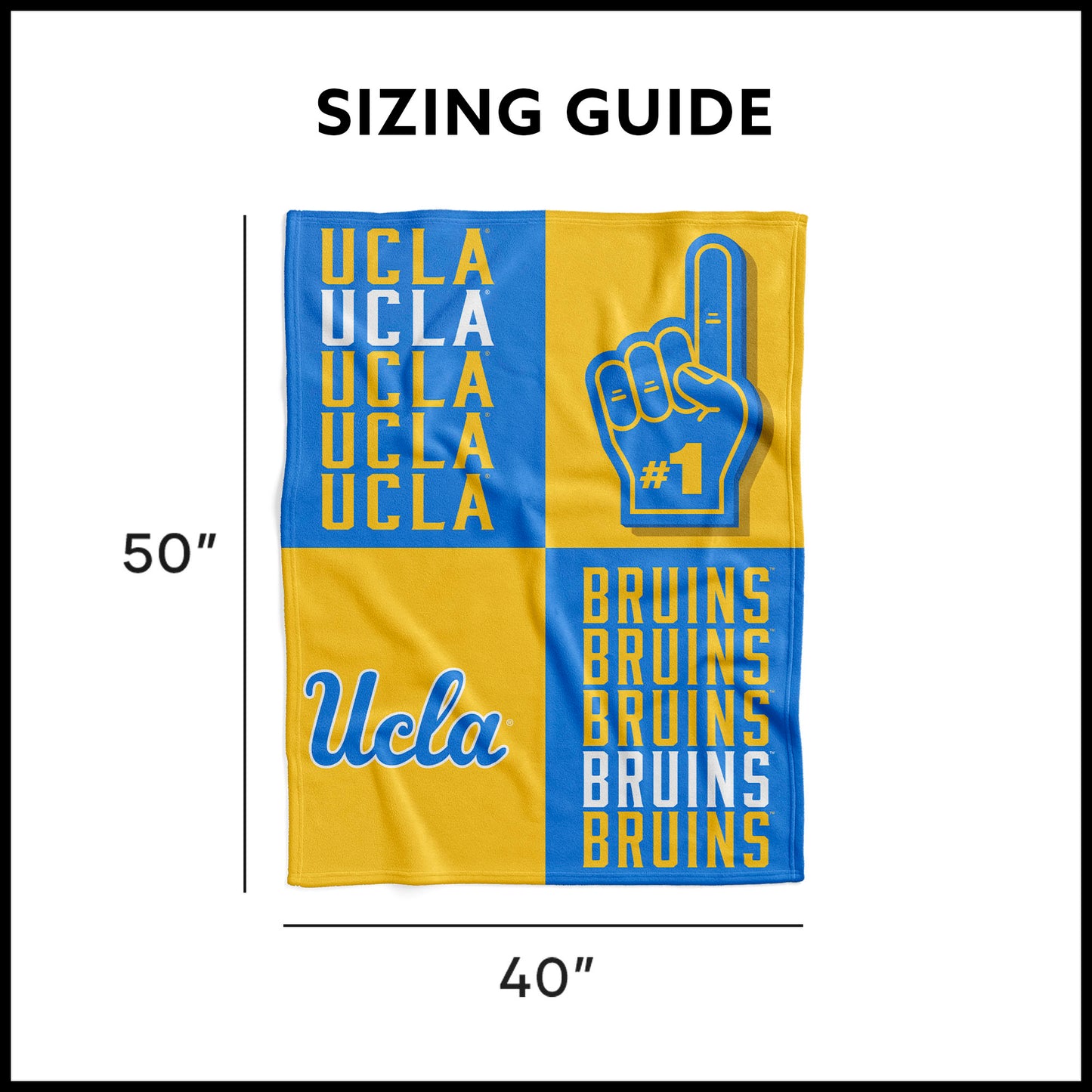 UCLA Bruins Swaddle Blanket Dimensions