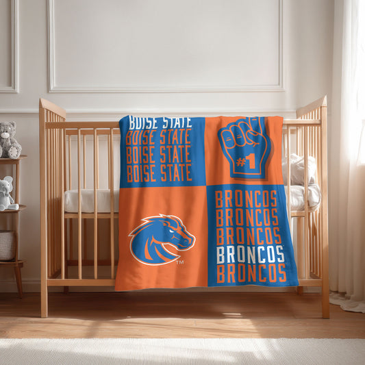 Boise State Broncos Swaddle Blanket Lifestyle