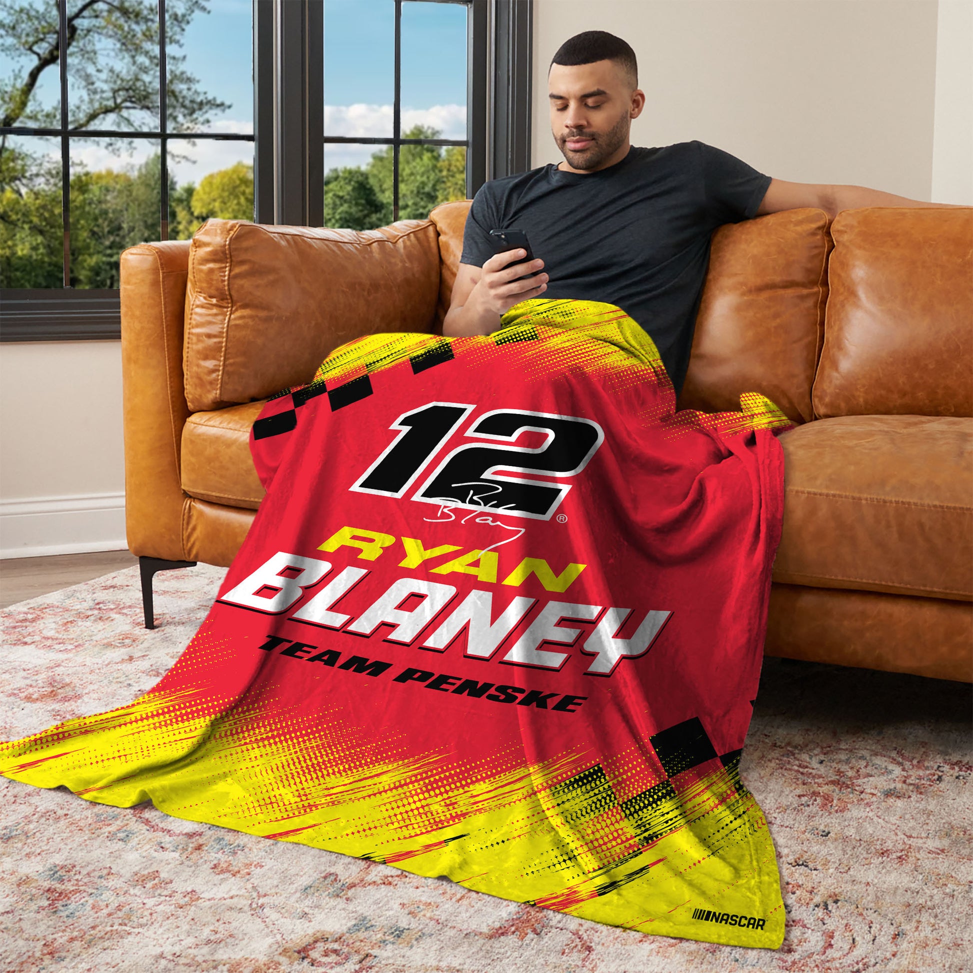 NASCAR Ryan Blaney lounging throw blanket