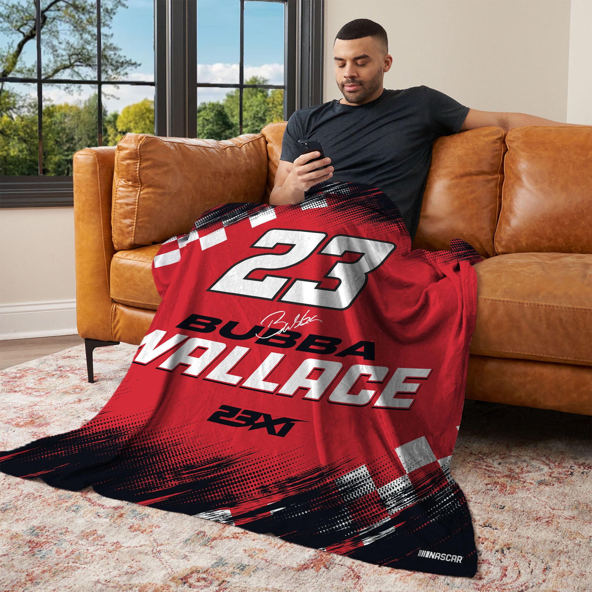 NASCAR Bubba Wallace lounging throw blanket