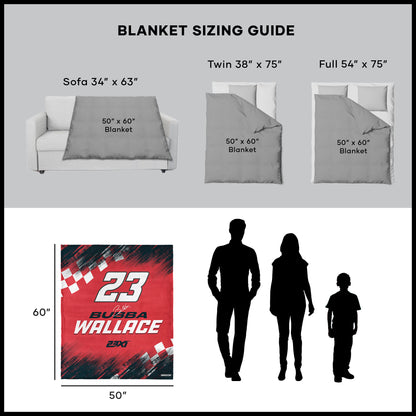 NASCAR Bubba Wallace throw blanket dimensions
