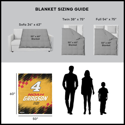 NASCAR Noah Gragson throw blanket dimensions