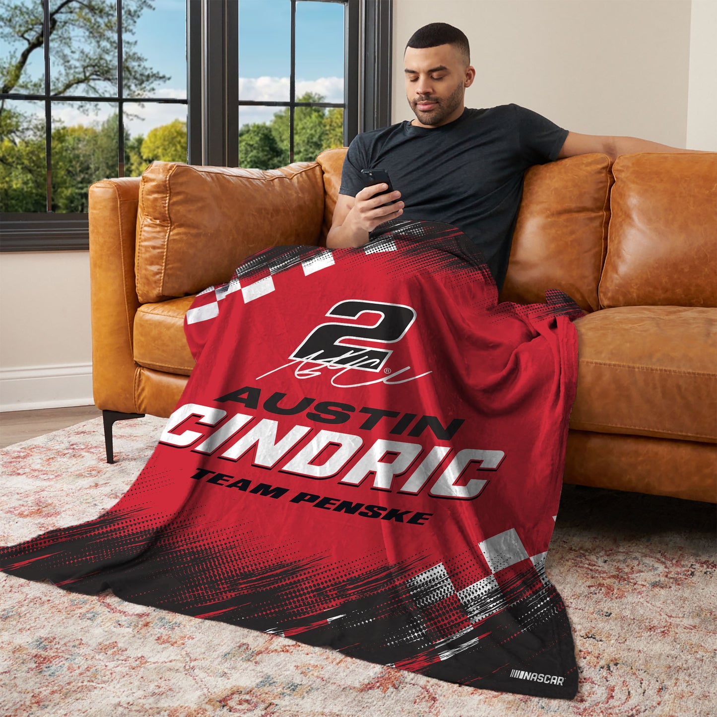 NASCAR Austin Cindric lounging throw blanket
