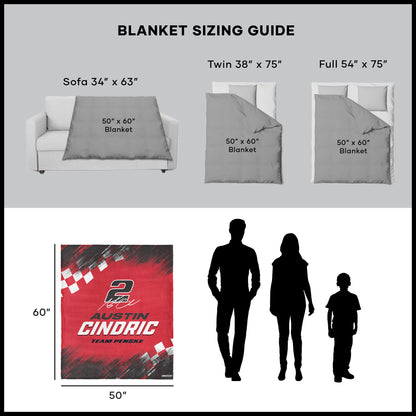 NASCAR Austin Cindric throw blanket dimensions