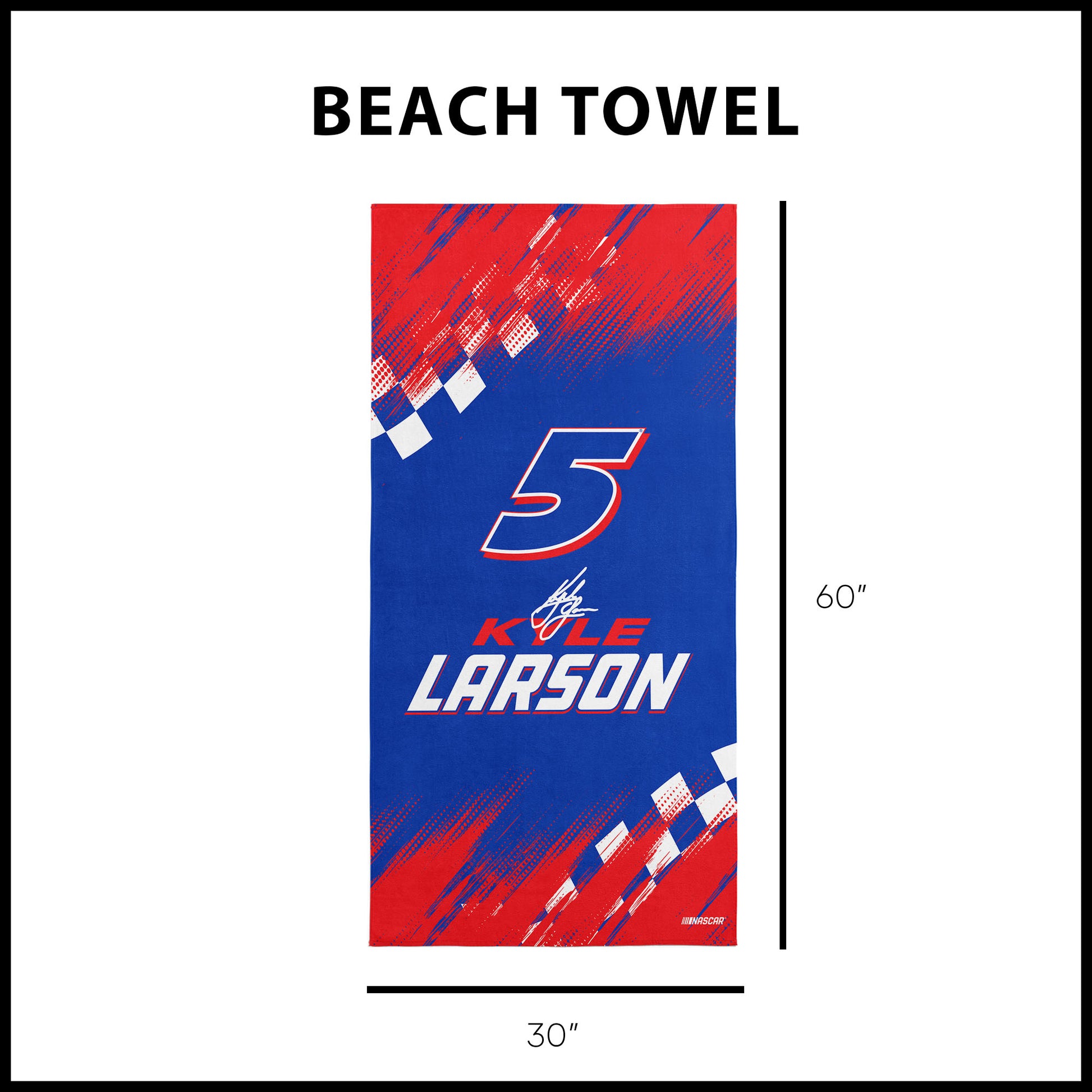 NASCAR Kyle Larson Beach Towel Dimensions