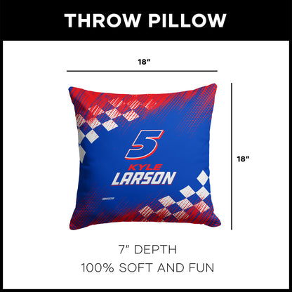 NASCAR Kyle Larson OFFICIAL throw pillow dimensions