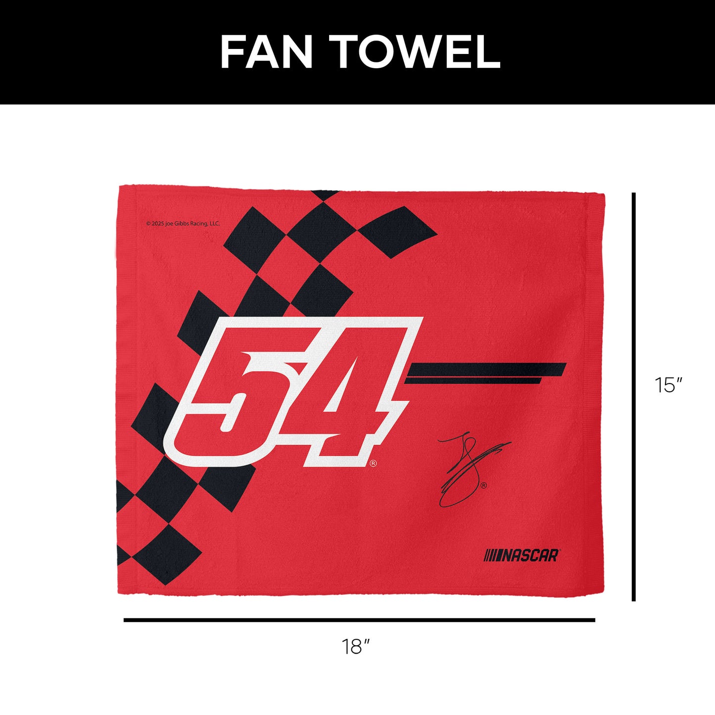 NASCAR Ty Gibbs Fan Towel set dimensions