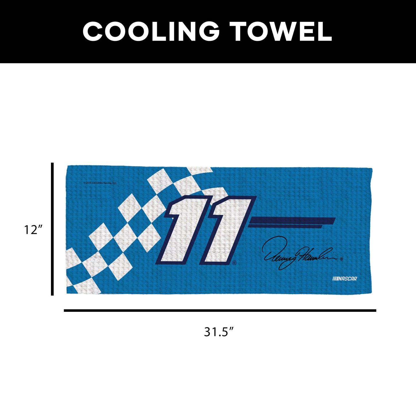 NASCAR Denny Hamlin Sweat Absorbing Towel Dimensions