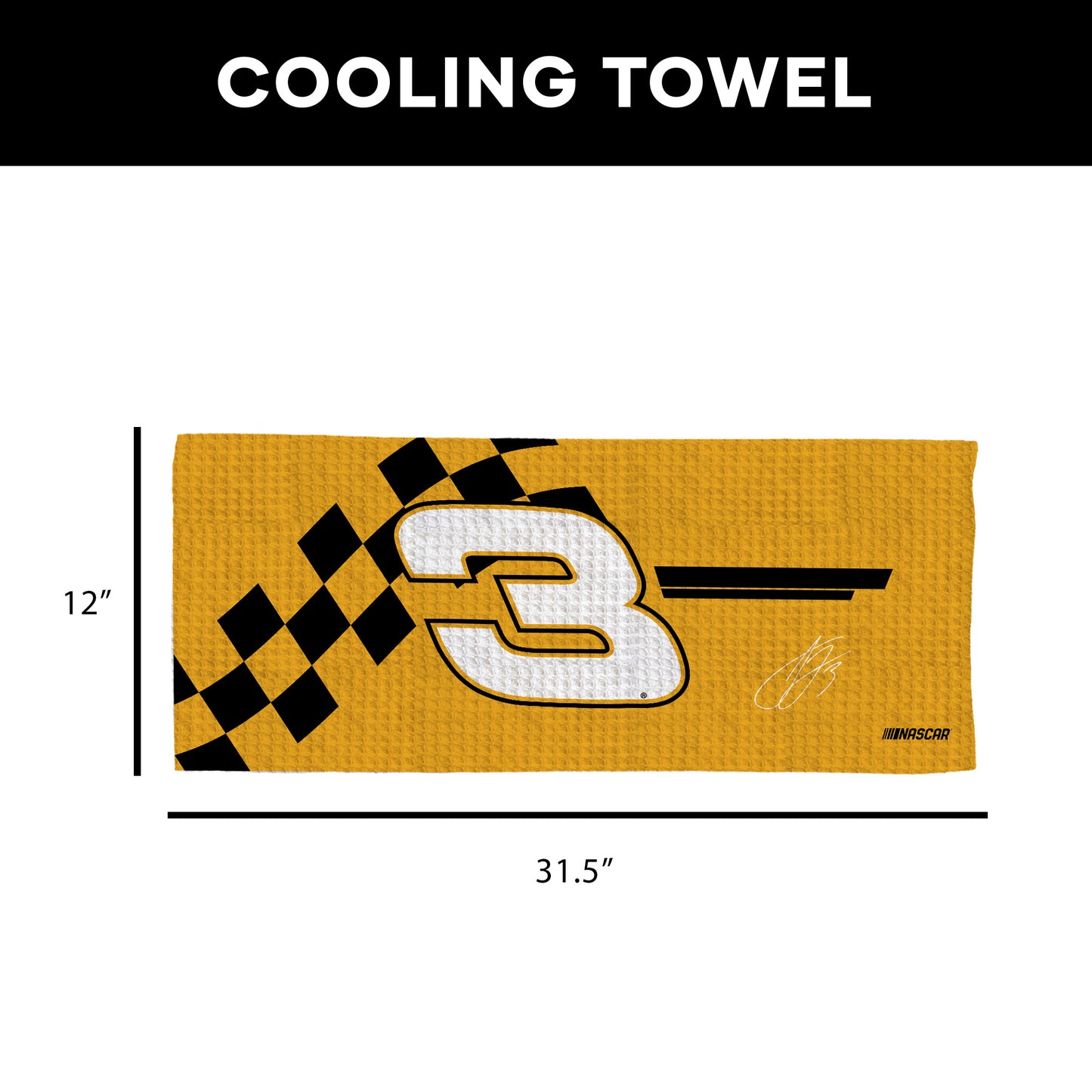NASCAR Austin Dillon Sweat Absorbing Towel Dimensions