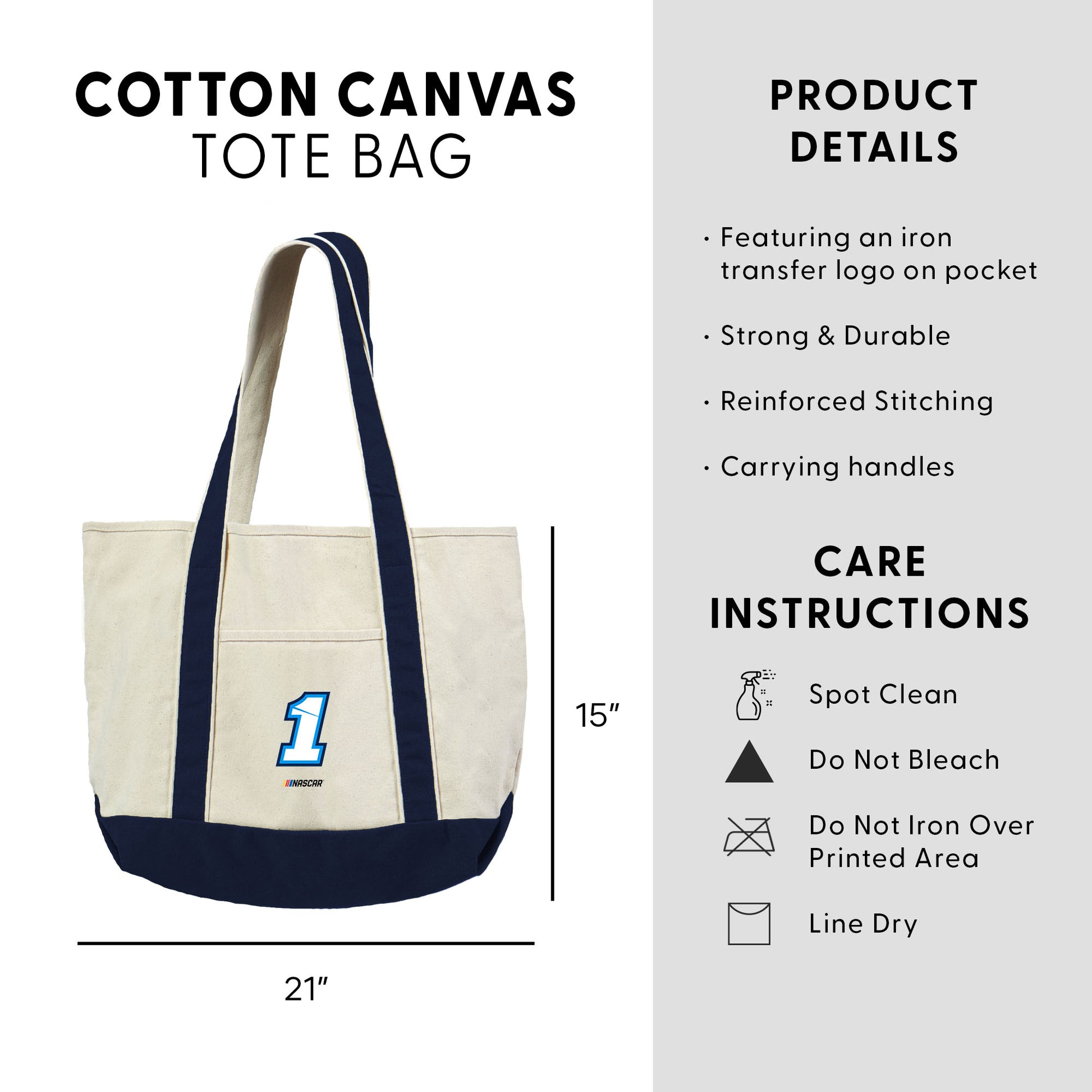 NASCAR Ross Chastain Canvas Tote Dimensions