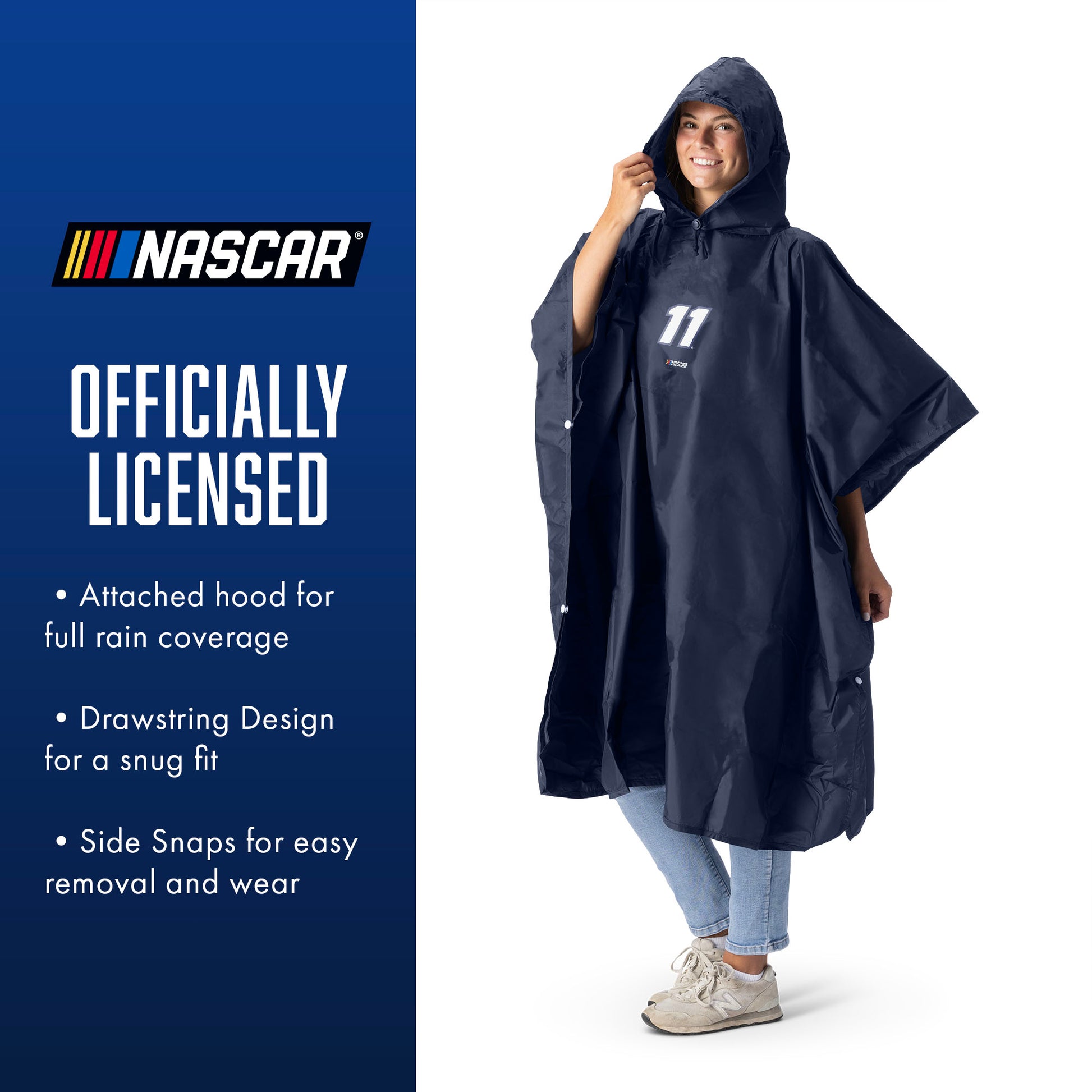 NASCAR Denny Hamlin rain poncho with carrying pouch