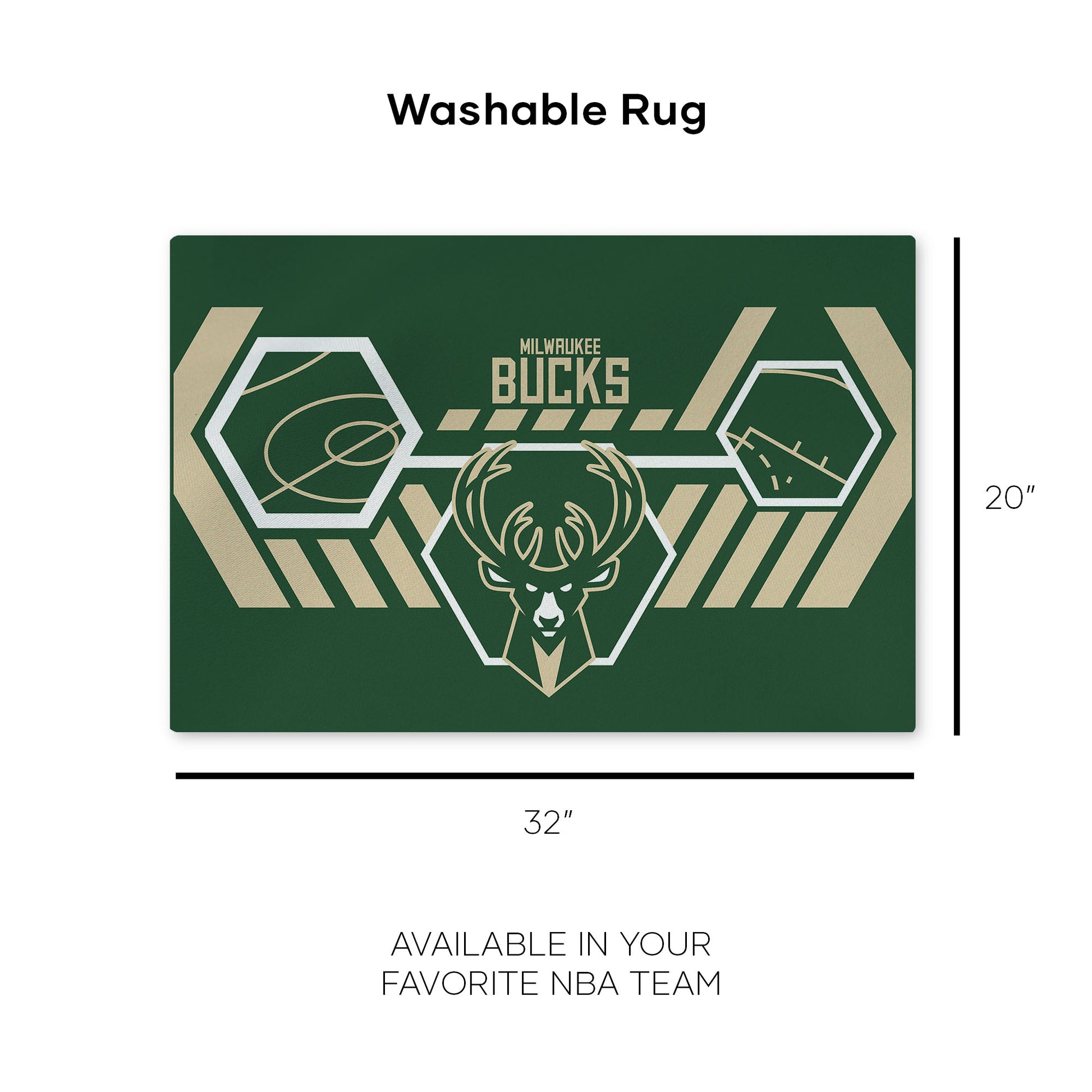 Milwaukee Bucks Washable Rug Dimensions