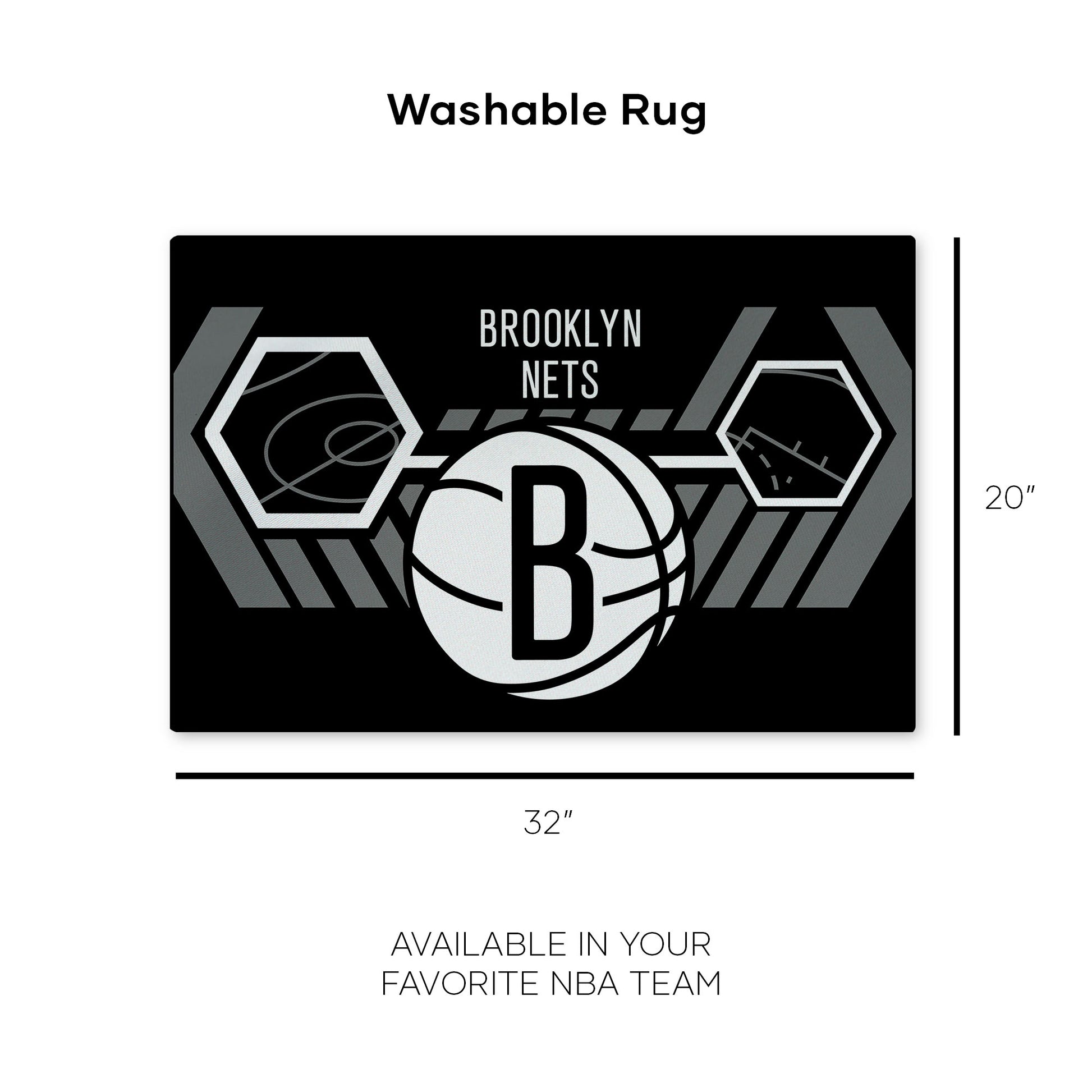Brooklyn Nets Washable Rug Dimensions