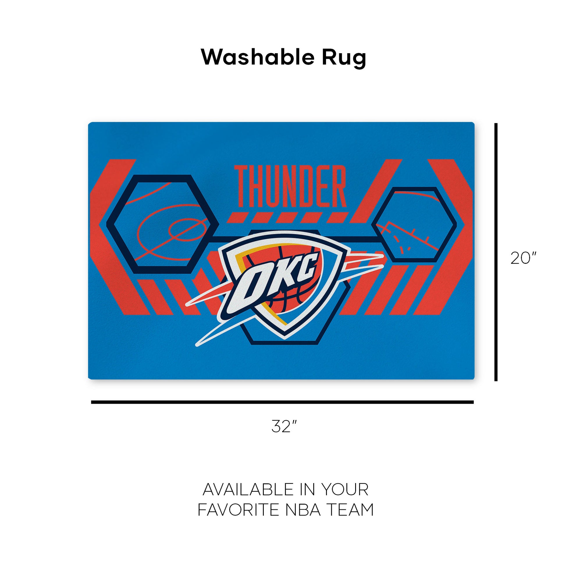 Oklahoma City Thunder Washable Rug Dimensions