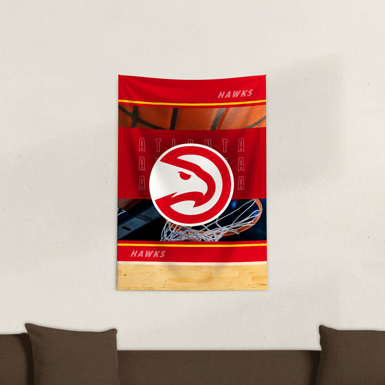 Atlanta Hawks Wall Hanging Tapestry Lifestyle