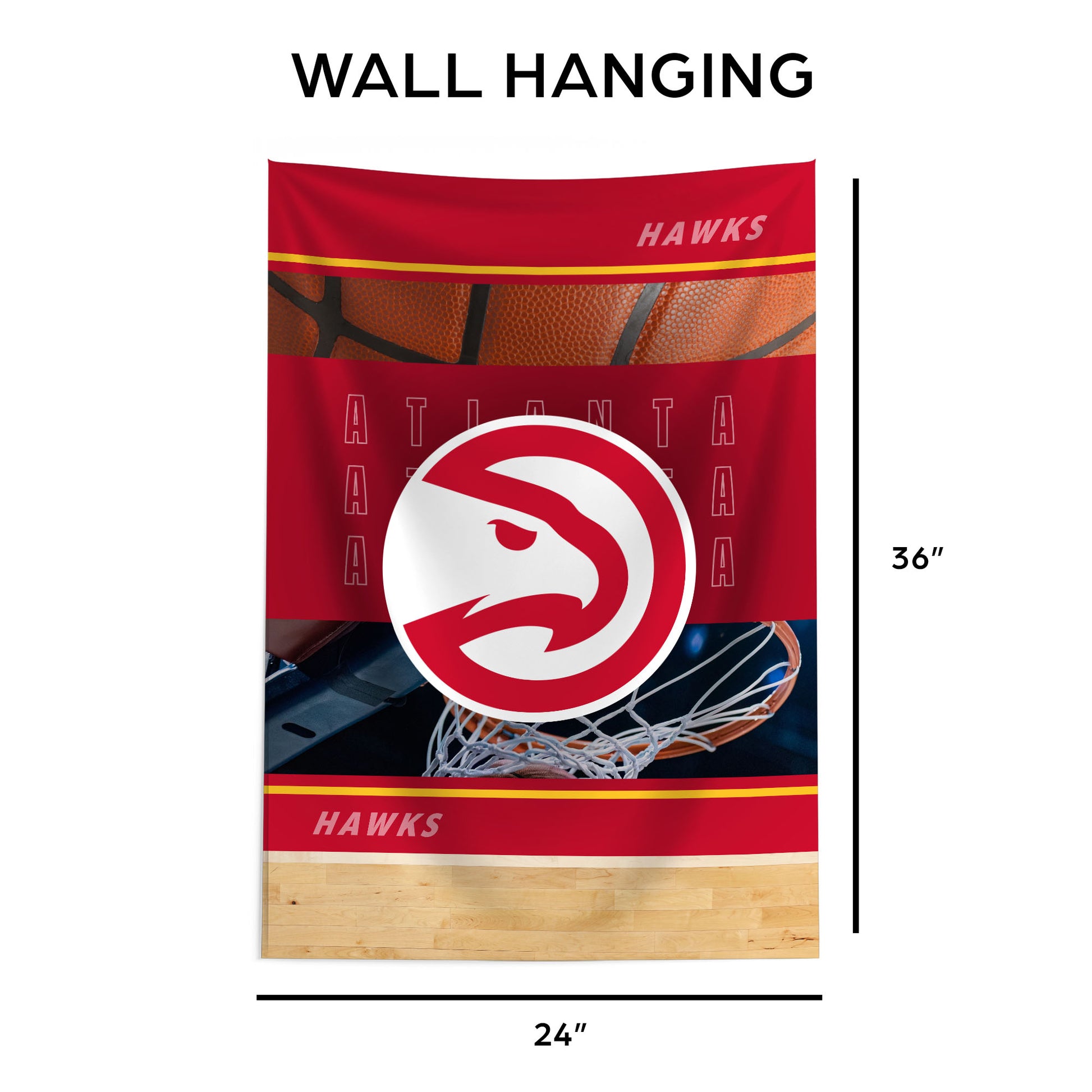 Atlanta Hawks Wall Hanging Tapestry Dimensions