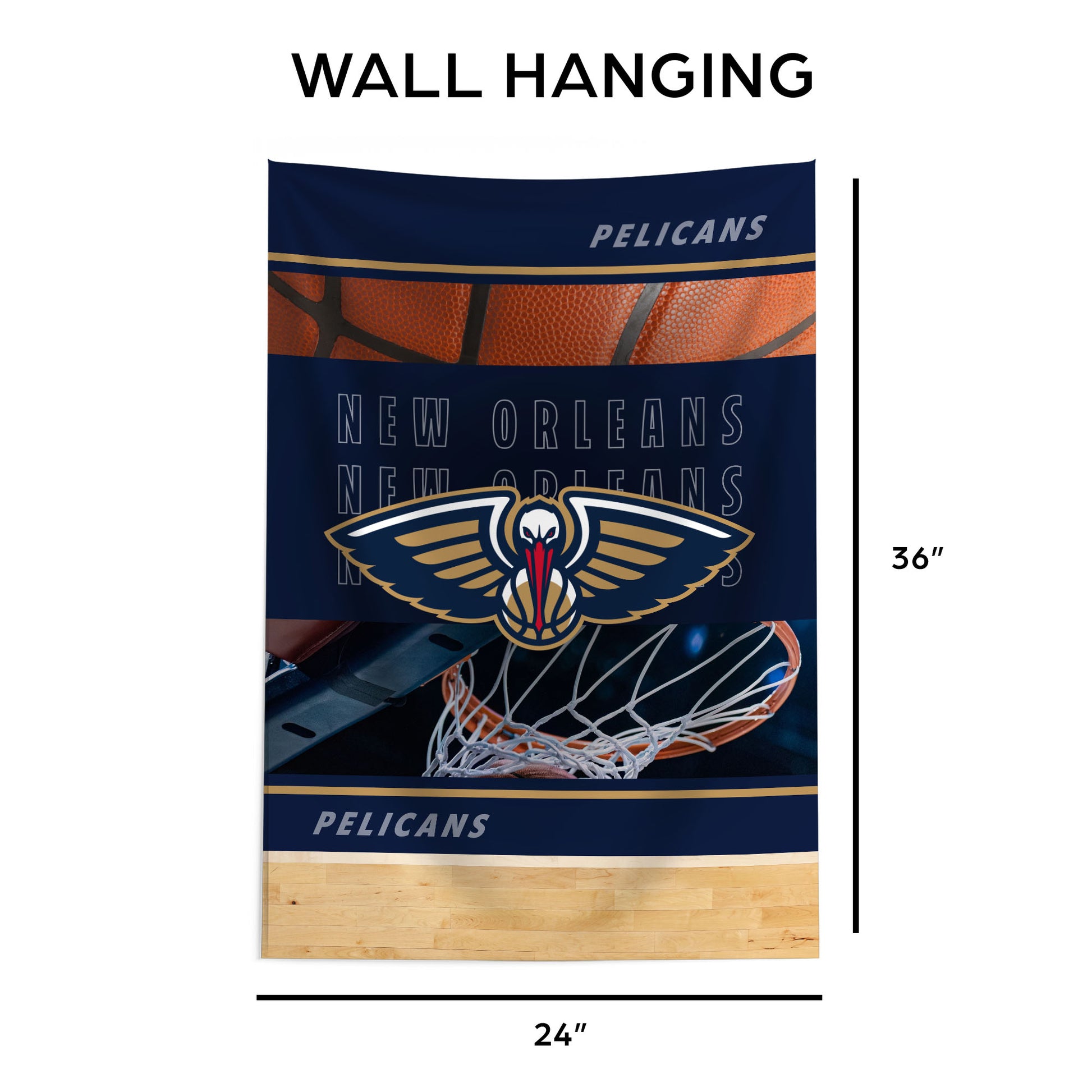 New Orleans Pelicans Wall Hanging Tapestry Dimensions