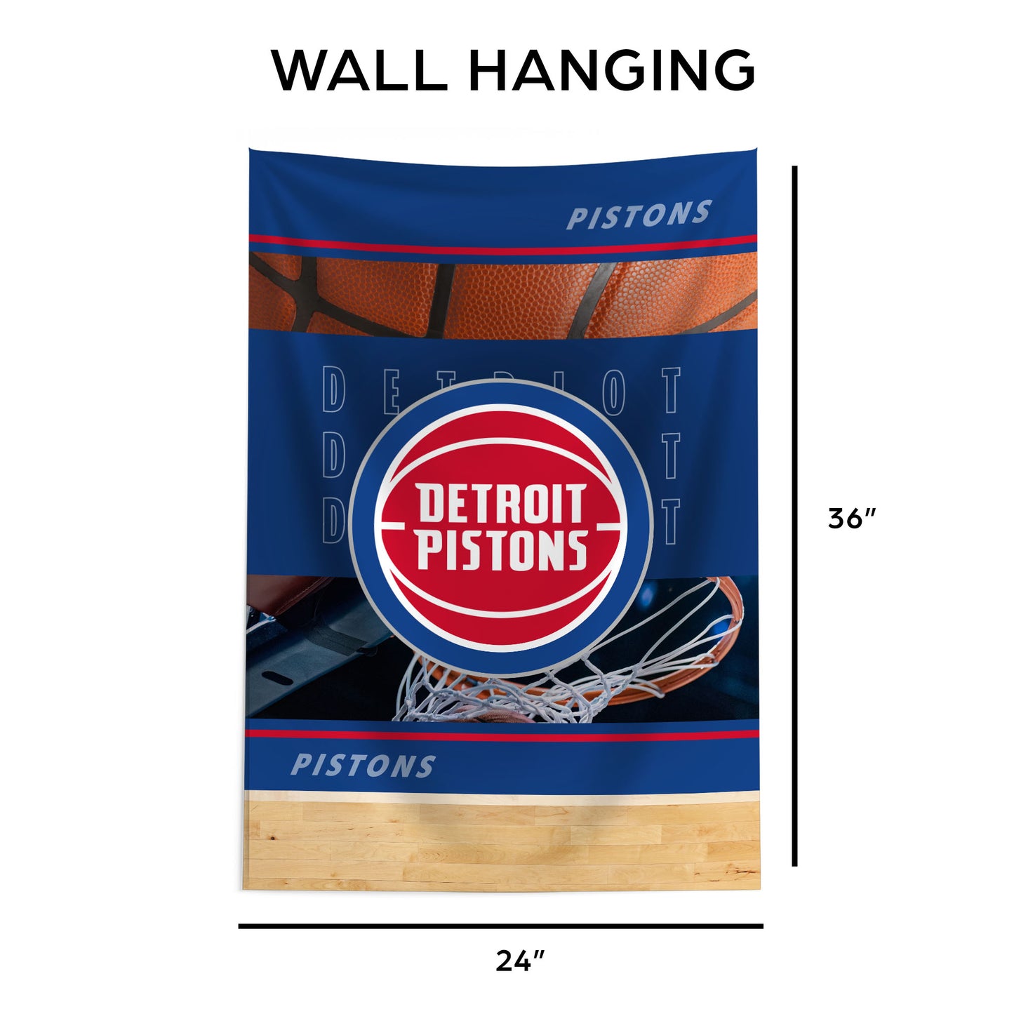 Detroit Pistons Wall Hanging Tapestry Dimensions