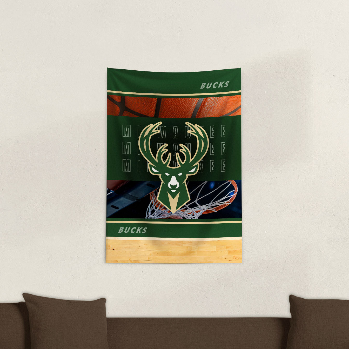 Milwaukee Bucks Wall Hanging Tapestry Lifestyle