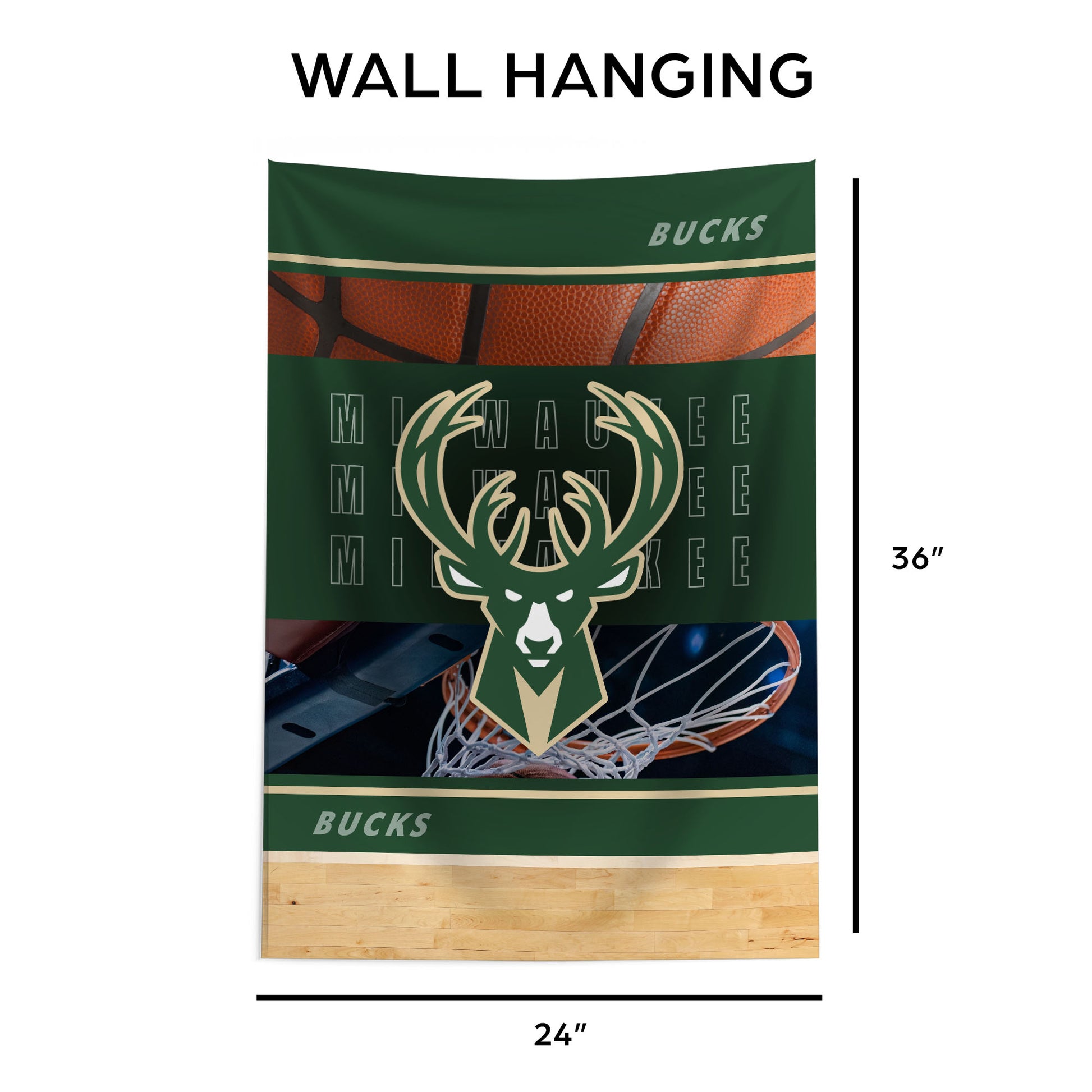 Milwaukee Bucks Wall Hanging Tapestry Dimensions