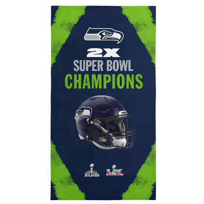 Seattle Seahawks Multi Super Bowl Champs Beach Towel