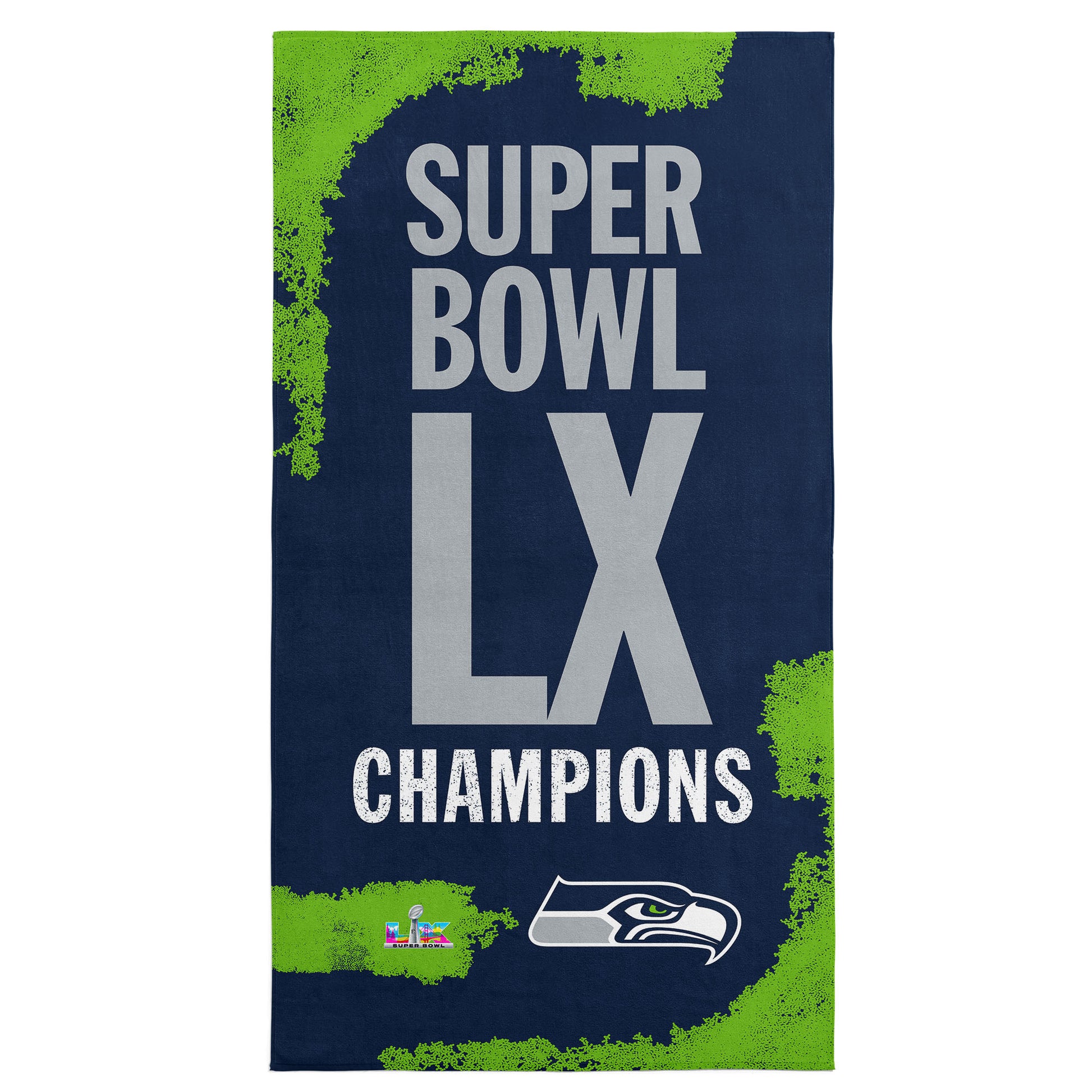 Seattle Seahawks Super Bowl 60 Champs Beach Towel