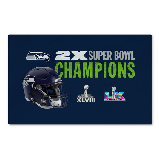 Seattle Seahawks Multiple Super Bowl Champions silk touch rug