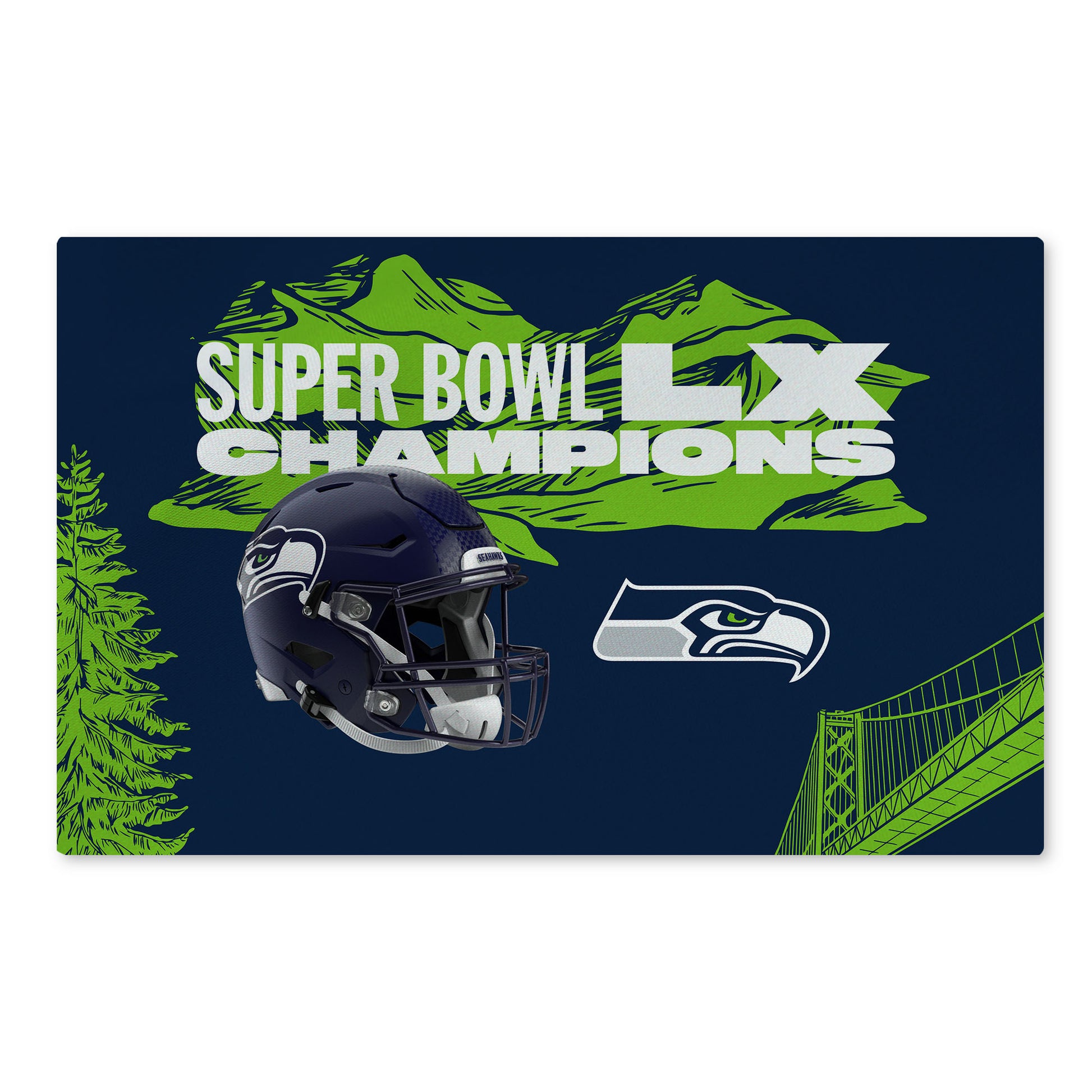 Seattle Seahawks Super Bowl 60 Champs Rug