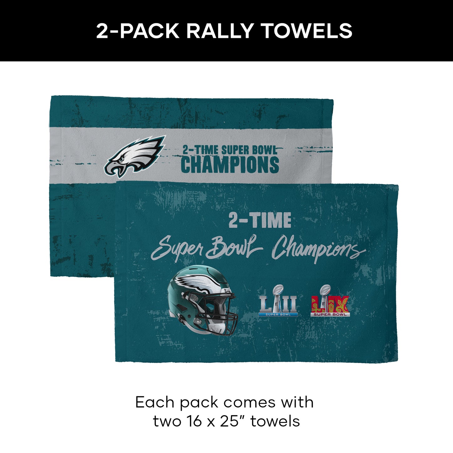 Philadelphia Eagles Multi Super Bowl Champs Terrible Towels Dimensions