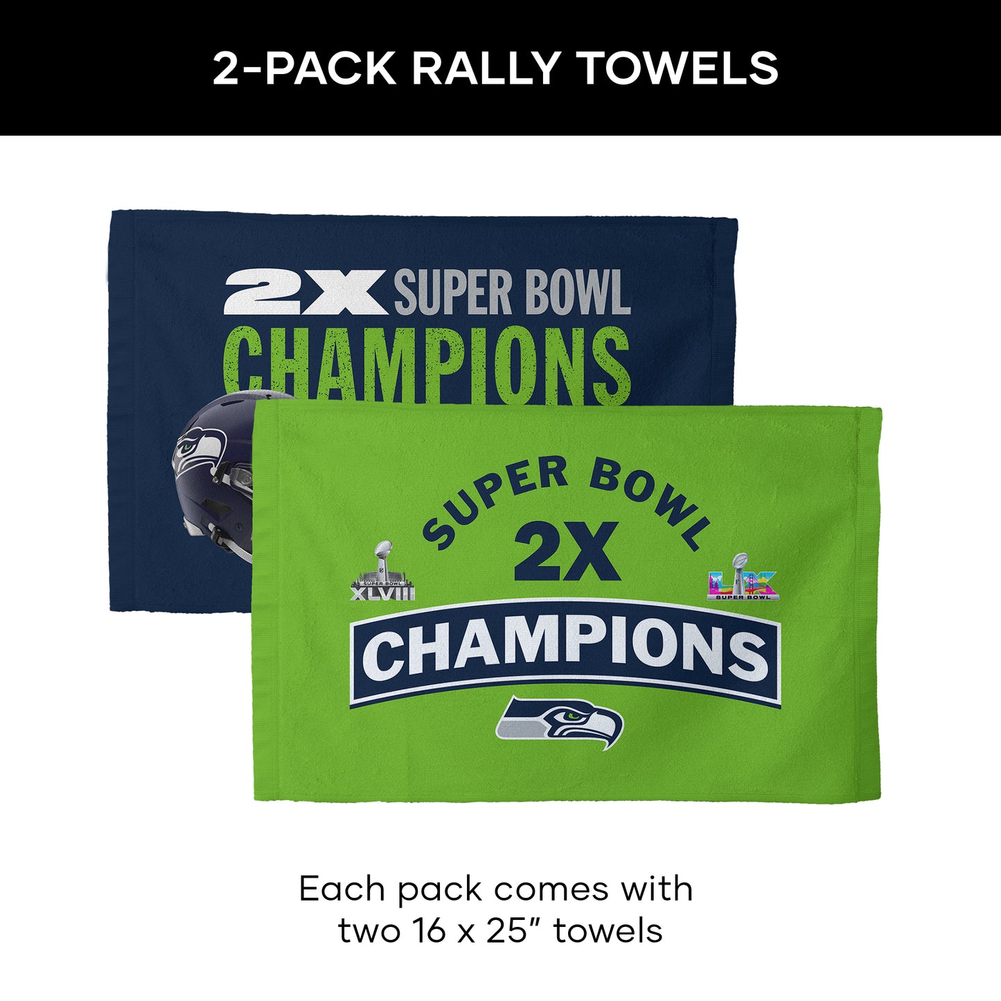 Seattle Seahawks Multi Super Bowl Champs Terrible Towels Dimensions